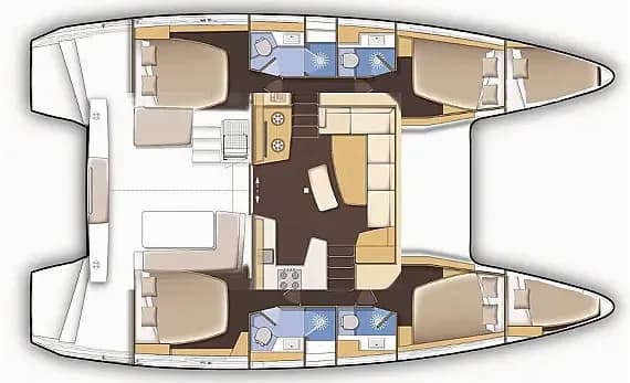 Planul punții pentru Lagoon 42 in Papeete, Tahiti / Papeete