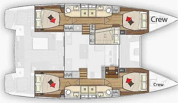 תוכנית הסיפון של Lagoon 50 in Piraeus / D-Marin Zea Marina