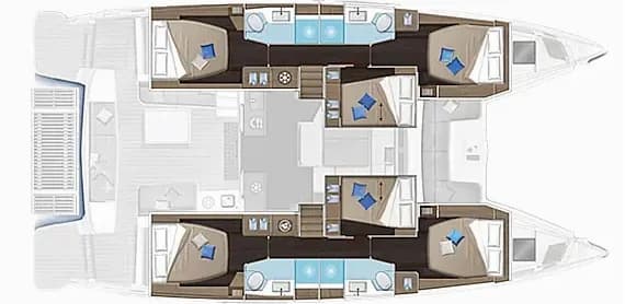 תוכנית הסיפון של Lagoon 51 in Trogir / SCT Marina Trogir