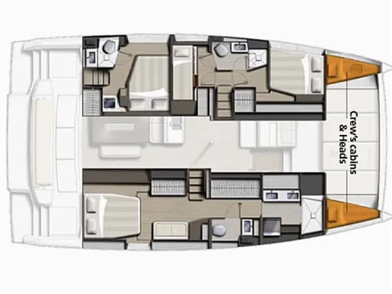 Planul punții pentru Bali 4.6 in Sardinia / Golfo Aranci / Mare Fun Charter & Marina