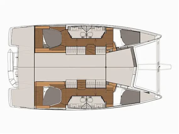 Planul punții pentru Lucia 40 in Fethiye / Yacht Classic Hotel