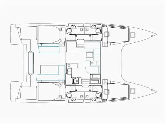 Planul punții pentru Nautitech 46 Fly in Sicily / Furnari / Marina Portorosa
