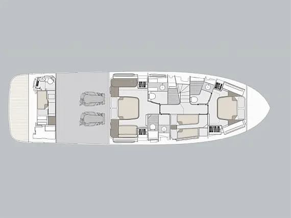 Deck plan of Azimut Magellano 60 in Podstrana / Marina Lav