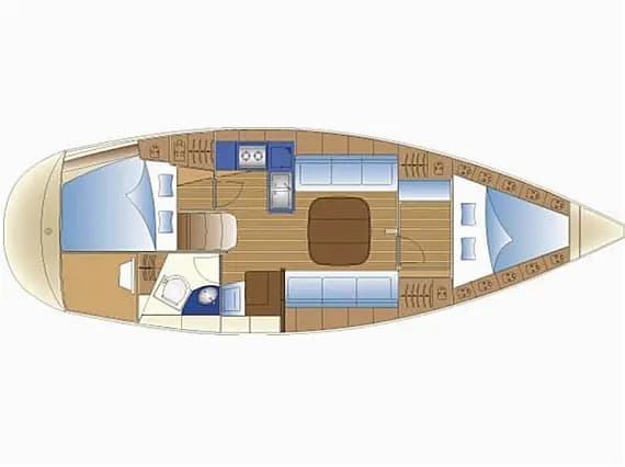 Deck plan of Bavaria 36 in Volos / Port of Volos
