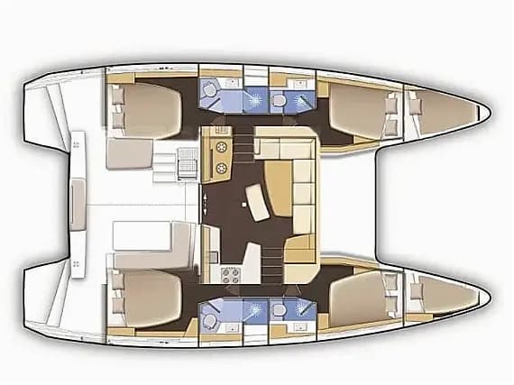 Planul punții pentru Lagoon 42 in Eden Island / Mahe, Victoria / Eden Island Marina