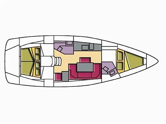 Deck plan of Bavaria Cruiser 41 in Sardinia / Portisco / Cala dei Sardi