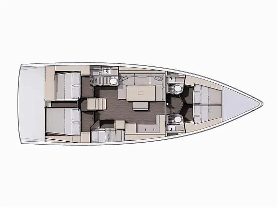 Deck plan of Dufour 470 in Pula / Tehnomont Marina Veruda