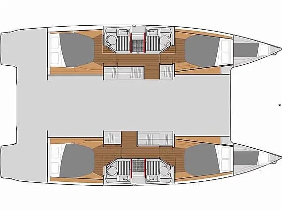 План на палубата на Astréa 42 in Lavrion / Olympic Marina