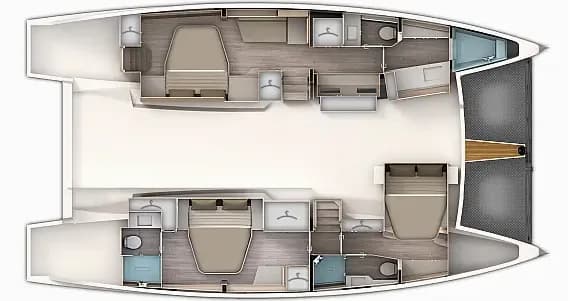 Aventura 45 in Dènia / Marina El Portet 的甲板布局图