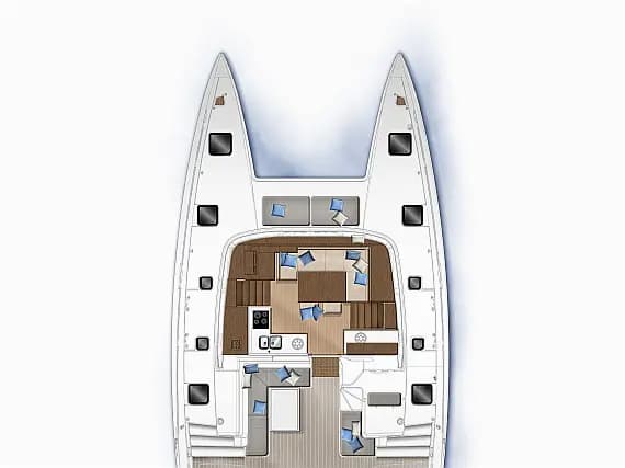 Planul punții pentru Lagoon 40 in La Spezia / Porto Mirabello