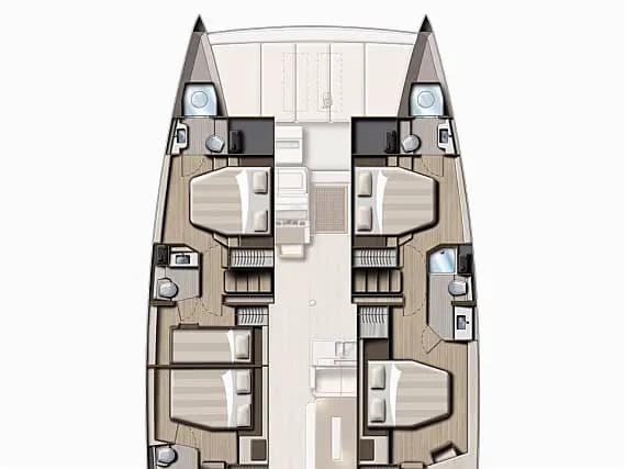 Bali 4.8 in Sicily / Palermo / Marina Villa Igiea 的甲板布局图
