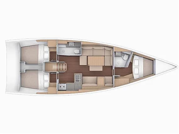 Planul punții pentru Dufour 412 Grand large in Sicily / Furnari / Marina Portorosa