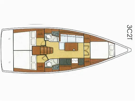 Deck plan of Oceanis 38.1 in Lefkada / Port of Lefkas