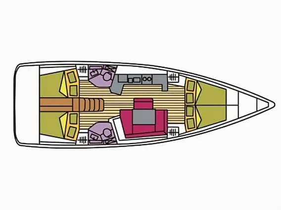 Deck plan of Oceanis 45 in Castiglioncello / Marina Cala de' Medici