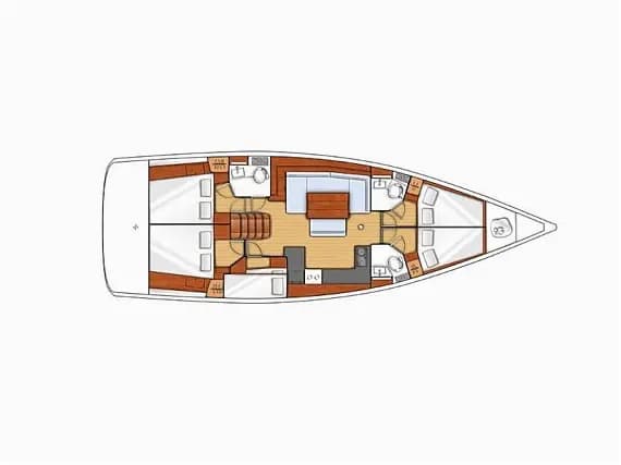 Deck plan of Oceanis 48 in Krk / Punat / Marina Punat