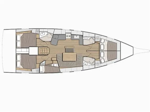 Deck plan of Oceanis 46.1 in Zadar / Marina Zadar