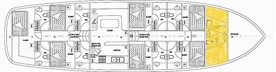 Deck plan of Gulet in Split / Port of Split / East Harbour