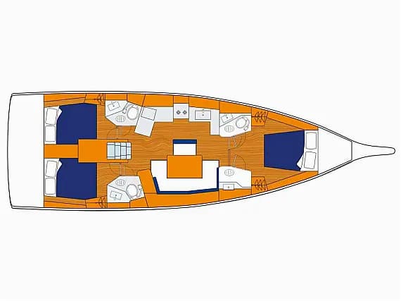 Deck plan of Oceanis 461 in Tortola / Road Town / Wickhams Cay II Marina