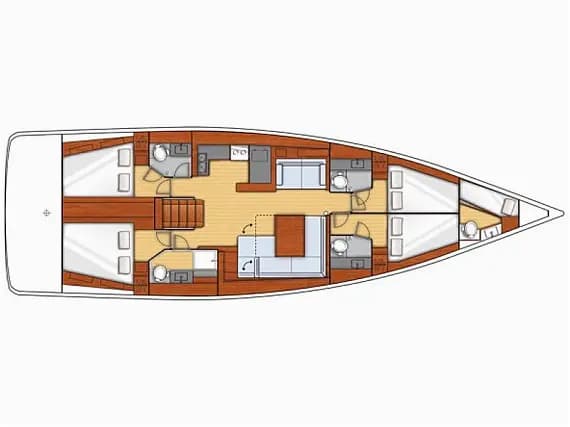 Deck plan of Oceanis 55 in Kaštel Gomilica / Marina Kaštela