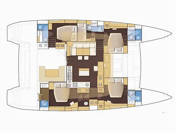 Planul punții pentru Lagoon 560 in Marina Agana