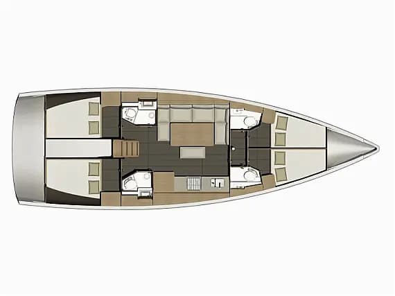 Deck plan of Dufour 460 Grand Large in Sicily / Furnari / Marina Portorosa