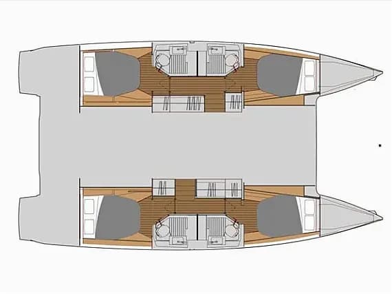 План на палубата на Astréa 42 in Krk / Punat / Marina Punat
