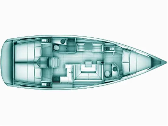Deck plan of Sun Odyssey 419 in Volos / Port of Volos