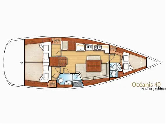 Deck plan of Oceanis 40 in Saint-Quay-Portrieux / Port d'Armor