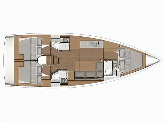 Deck plan of Dufour 390 in Sicily / Furnari / Marina Portorosa