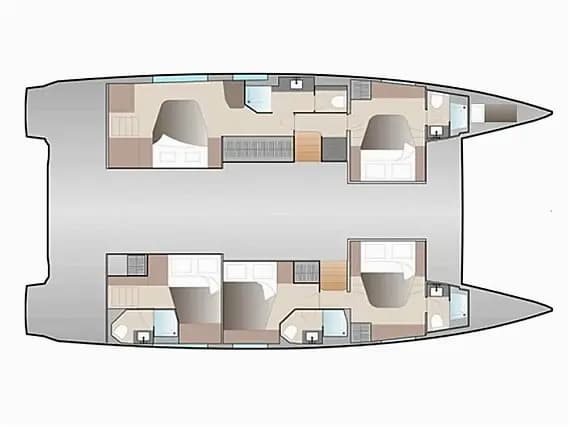 Planul punții pentru Aura 51 in Mykonos / Platis Gialos / Agia Anna Paraga