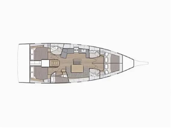 Deck plan of Oceanis 46.1 in Šolta / Rogač