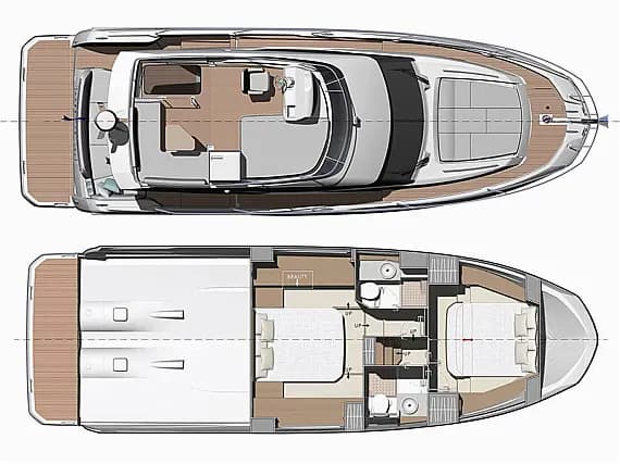 Deck plan of Prestige 420 Fly in Šibenik / D-Marin Marina Mandalina