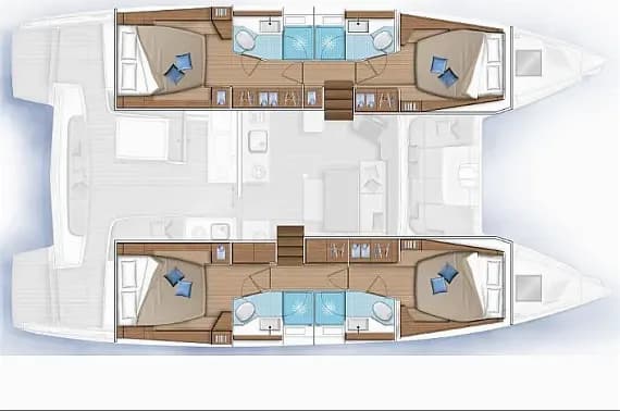 Planul punții pentru Lagoon 46 in Athens / Alimos Marina
