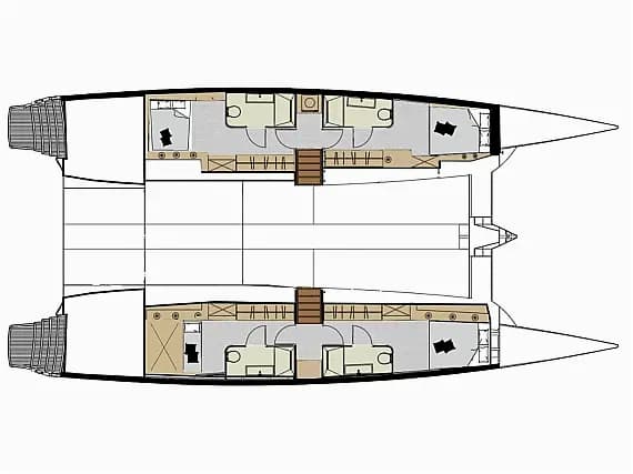 Planul punții pentru Catamaran in Lavrion Main Port
