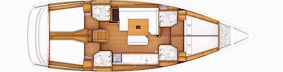 Deck plan of Sun Odyssey 479 in Rhodes New Marina
