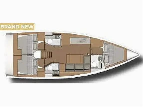 Deck plan of Dufour 390 in Kos / Marina Kos