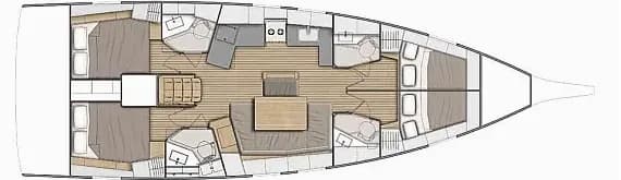 Deck plan of Oceanis 46.1 in Castellammare di Stabia / Marina di Stabia