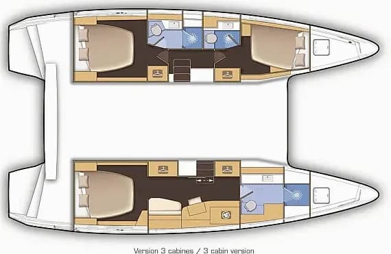Lagoon 42 in Paros port 的甲板布局图