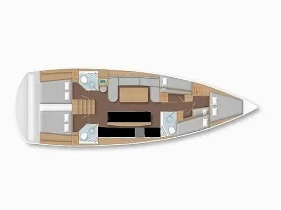 Deck plan of D&D Kufner 50 in Krk / Punat / Marina Punat