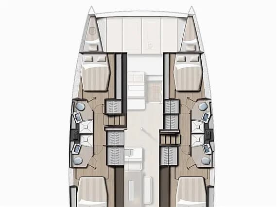 Planul punții pentru Bali 4.6 in Sardinia / Olbia / Marina di Olbia