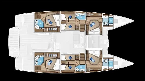 План на палубата на Lagoon 55 in Nea Peramos - Attica / Nea Peramos