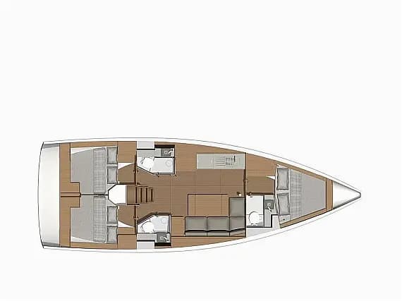 Deck plan of Dufour 390 Grand Large in Castellammare di Stabia / Marina di Stabia