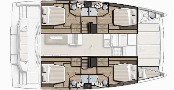 Planul punții pentru Bali 4.4 in Sardinia / Golfo Aranci / Marina dell'Isola