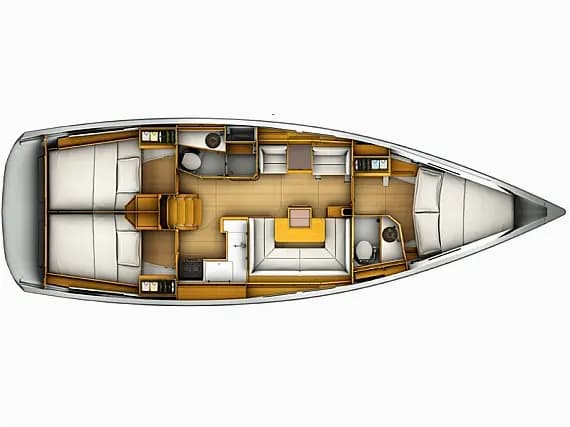 Deck plan of Sun Odyssey 419 in Dubrovnik / ACI Marina Dubrovnik