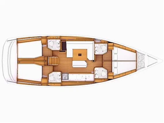 Deck plan of Sun Odyssey 479 in Marmaris / Albatros Marina