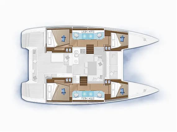 Planul punții pentru Lagoon 40 in Pula / Tehnomont Marina Veruda