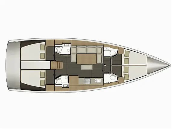 Deck plan of Dufour 460 Grand Large in Sicily / Palermo / La Cala (Porto Palermo)