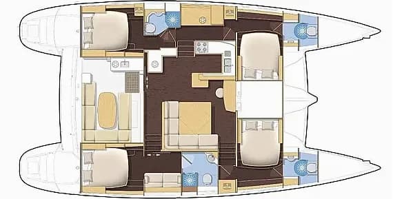 Deck plan of Lagoon 500 in Athens / Alimos Marina