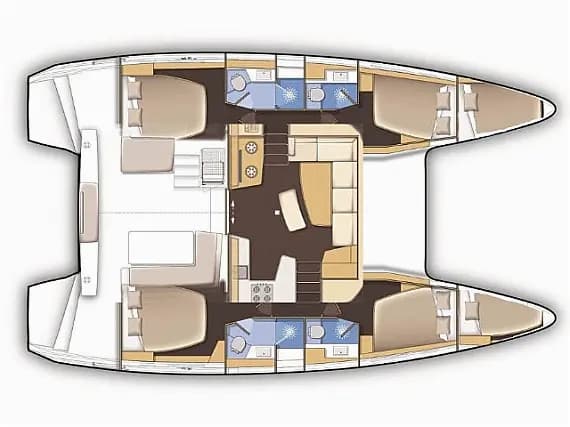 Planul punții pentru Lagoon 42 in Kos / Marina Kos