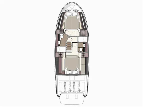 Deck plan of Bavaria R40 in Seget Donji / Marina Baotić
